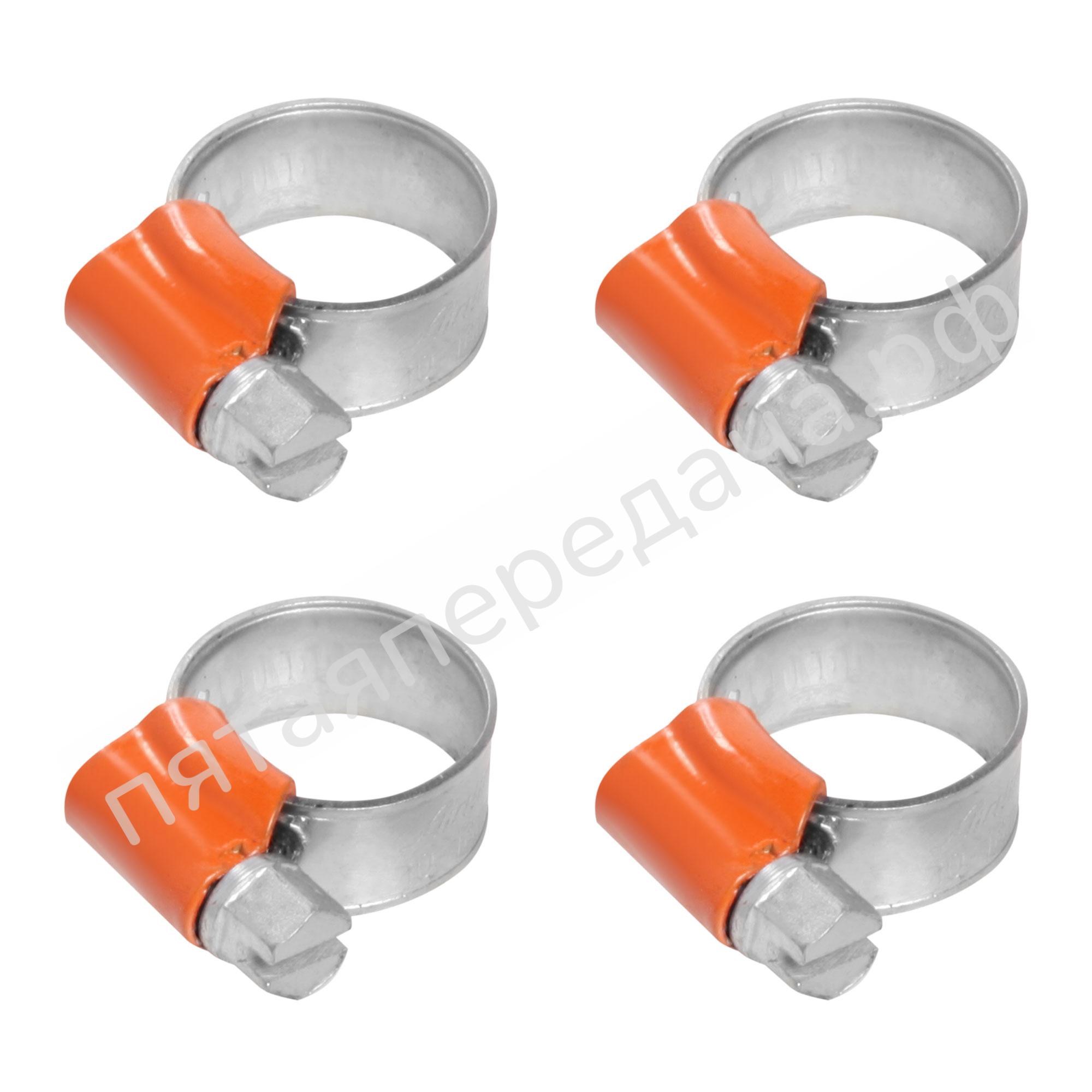 Хомуты 10-16/9,7 мм, W1 (оцинкованный), комплект 4 шт. - AHCSK04