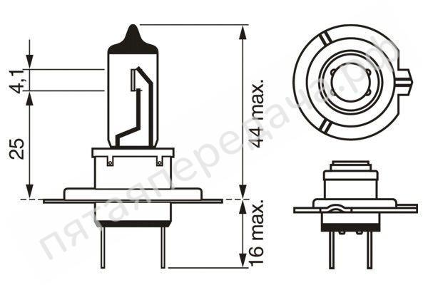 Лампа галоген Pure Light H7 12В 55Вт - 1987301012