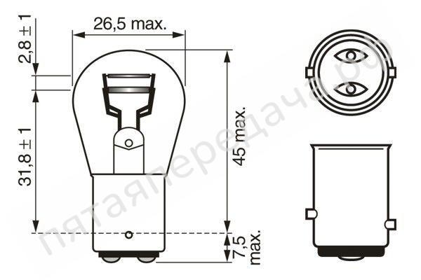 Лампа накаливания Long-life Daytime P21/5W 12В 21/5Вт - 1987301055
