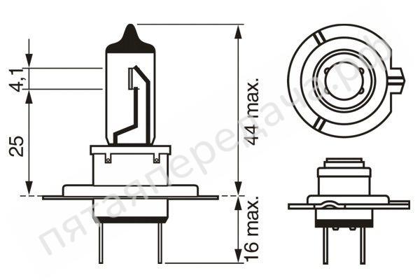 Лампа галоген Plus 90 H7 12В 55Вт, 2шт - 1987301075