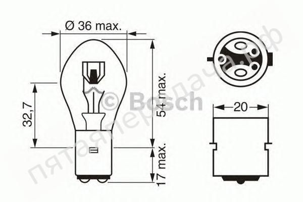 Лампа накаливания Pure Light S2 12В 35/35Вт - 1987302209
