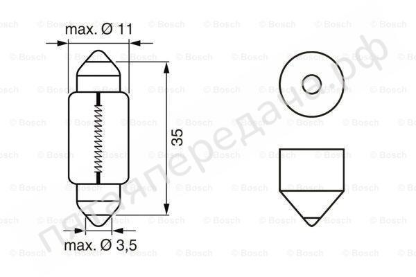 Лампа накаливания Pure Light C5W 12В 5Вт - 1987302211
