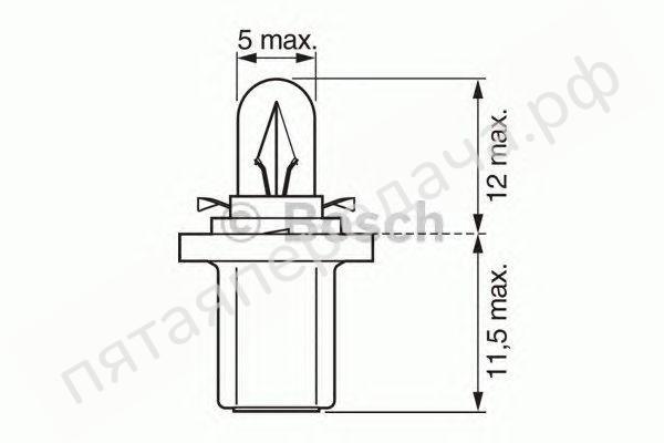 Лампа накаливания Pure Light BAX 12В 2Вт - 1987302221