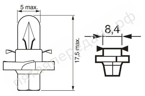 Лампа накаливания Pure Light BAX 12В 1,5Вт - 1987302255