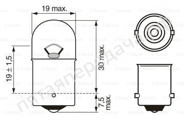 Лампа накаливания Pure Light R10W 6В 10Вт - 1987302604
