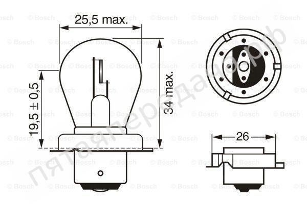 Лампа накаливания Pure Light S3 6В 15Вт - 1987302606