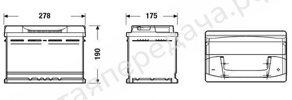 Батарея аккумуляторная, 12В 74А/ч - DB740