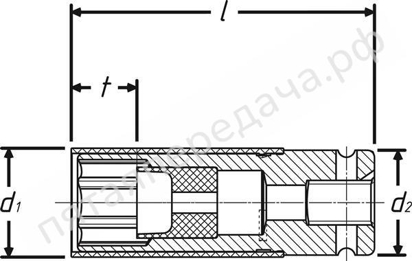 Головка торцевая 6-гранная силовая с пластиковой защитой - 903SLG21