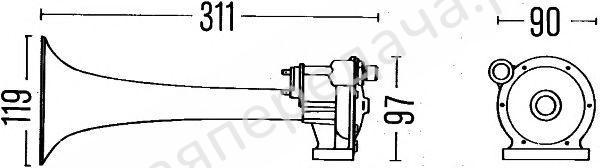 Сигнал звуковой пневматический - 3PA004206041