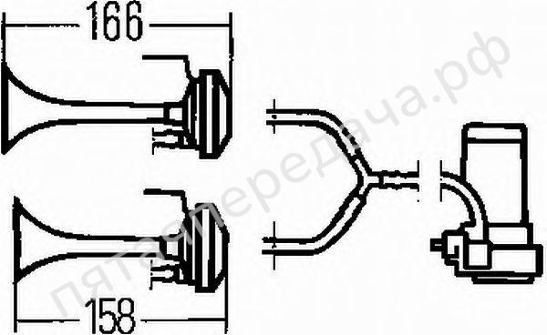 Сигнал звуковой пневматический - 3PB003001611