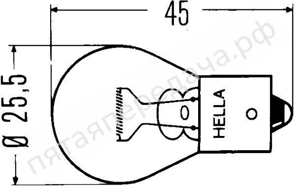 Лампа накаливания, PY21W 12В 21Вт, 2шт - 8GA006841801