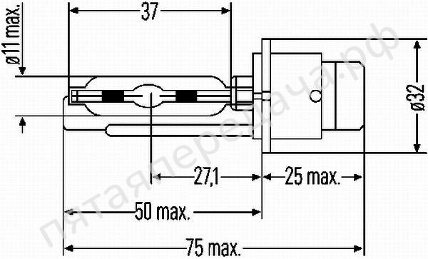 Лампа ксеноновая D2S 12В 35Вт - 8GS007949101