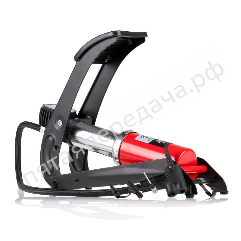 Насос ножной (1 цилиндр) манометр, 4 адаптера, Heyner Pro - 215000