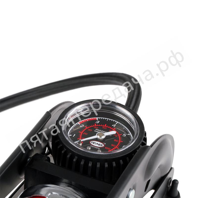 Насос ножной (1 цилиндр) манометр, 4 адаптера, Heyner Pro - 215000