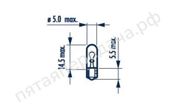 Лампа накаливания Indicator lamps with wedge base W2,3W 12В 2,3Вт - 17073