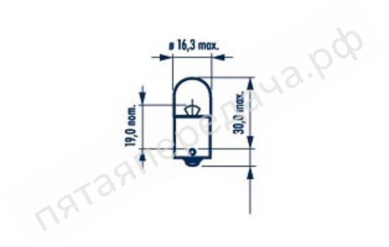 Лампа накаливания Spherical lamps R10W 12В 10Вт - 17311