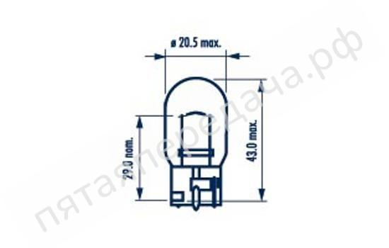 Лампа накаливания Indicator lamps with wedge base W21W 12В 21Вт - 17632