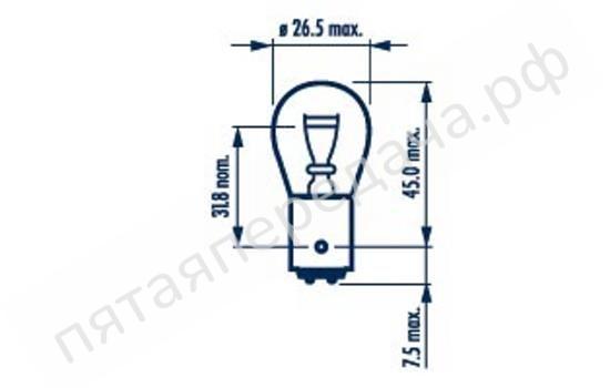 Лампа накаливания Stop lamps P21/4W 12В 21/4Вт - 17881