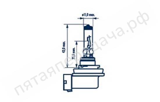 Лампа галоген Long Life (LL) Double life time H11 12В 55Вт - 48078