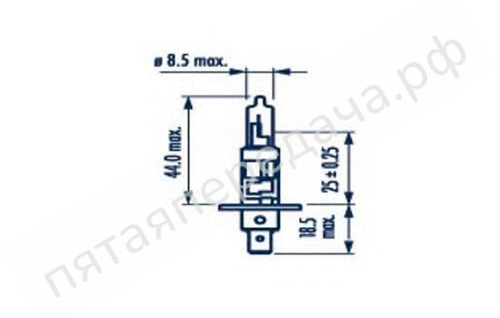 Лампа галоген Range Power 50+ (RP50+) Up to 50% more light, doubled lifetime H1 12В 55Вт - 48334