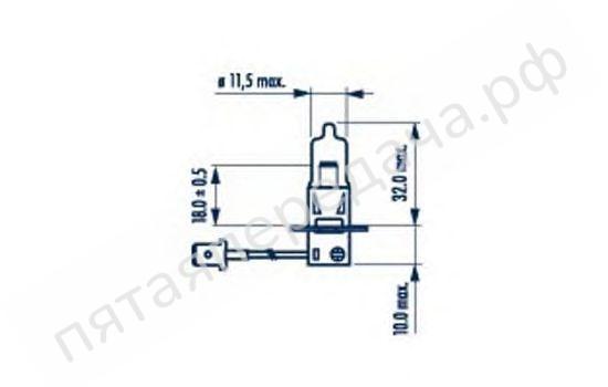 Лампа накаливания, Range Power 50+ (RP50+) Up to 50% more light, doubled lifetime H3 12В 55Вт - 48335