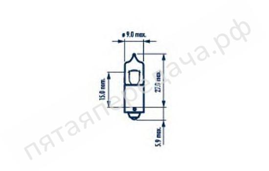 Лампа накаливания, Long Life (LL) Double life time H6Вт 12В 6Вт - 68162