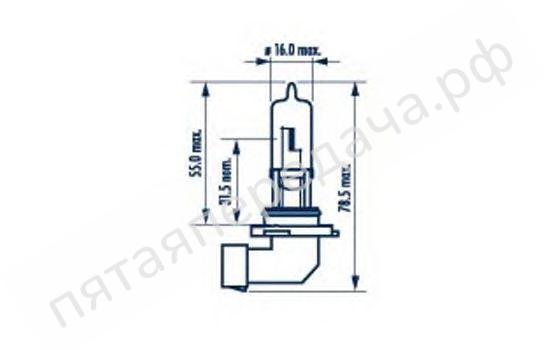 Лампа накаливания, HB3 12В 60Вт - 98655