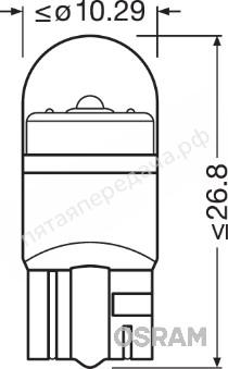 Лампа накаливания, LED technology W5W 12В 1Вт, 2шт - 2850BL02B