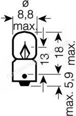 Лампа накаливания Original Line T3W 12В 3Вт, 1шт - 3894