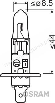 Лампа накаливания, COOL BLUE INTENSE H1 12В 55Вт, 1шт - 64150CBI