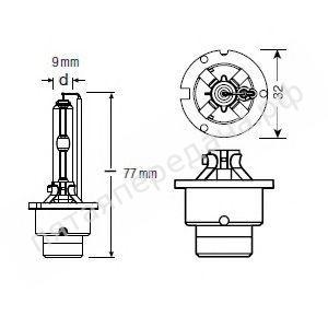 Лампа газоразрядная XENARC D4S 42В 35Вт, 1шт - 66440