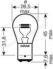 Лампа накаливания, ULTRA LIFE P21/5W 12В 21/5Вт, 1шт - 7528ULT