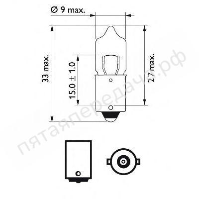 Лампа накаливания Vision H10Вт 12В 10Вт - 12024CP