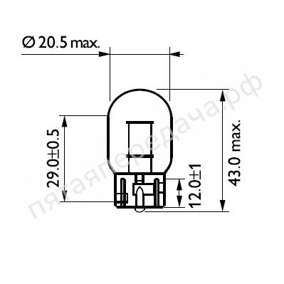 Лампа накаливания Premium WY21W 12В 21Вт - 12071B2