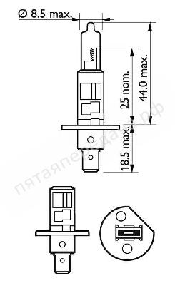 Лампа галоген VisionPlus H1 12В 55Вт - 12258VPS2