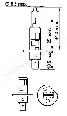Лампа галоген X-tremeVision H1 12В 55Вт, 2шт - 12258XVS2