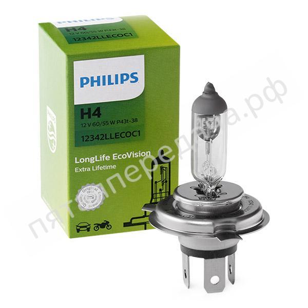 Лампа галоген LongerLife EcoVision H4 12В 60/55Вт - 12342LLECOC1