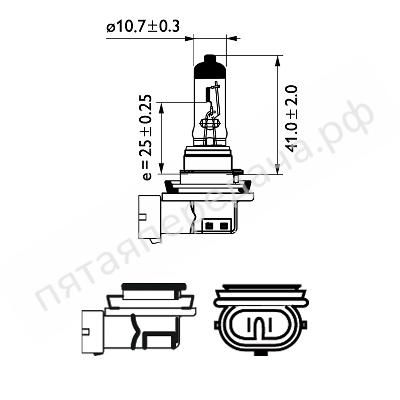Лампа галоген H8 12В 35Вт - 12360B1