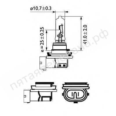 Лампа галоген H9 12В 65Вт - 12361B1