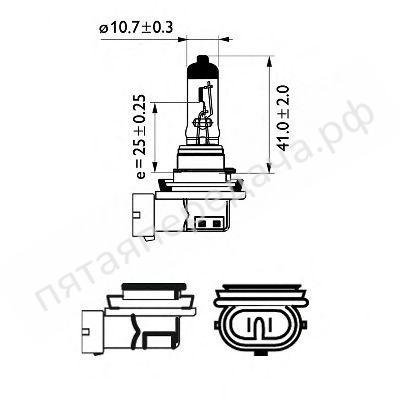 Лампа галоген H11 12В 55Вт - 12362BVUB1