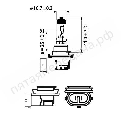 Лампа галоген H11 12В 55Вт - 12362PRC1