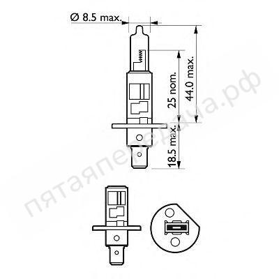 Лампа галоген Rally For race only H1 12В 85Вт - 12425RAC1