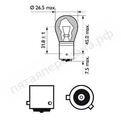 Лампа накаливания Premium PY21W 12В 21Вт - 12496NAB2