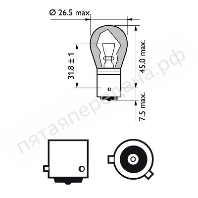 Лампа накаливания Premium PY21W 12В 21Вт - 12496NAB2