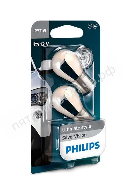 Лампа накаливания SilverVision PY21W 12В 21Вт - 12496SVS2