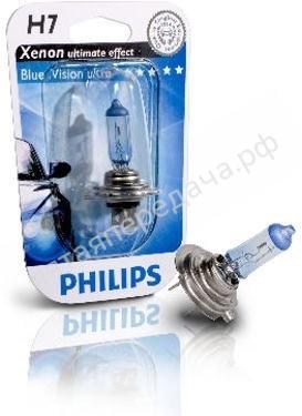 Лампа накаливания, BlueVision ultra H7 12В 55Вт - 12972BVUB1