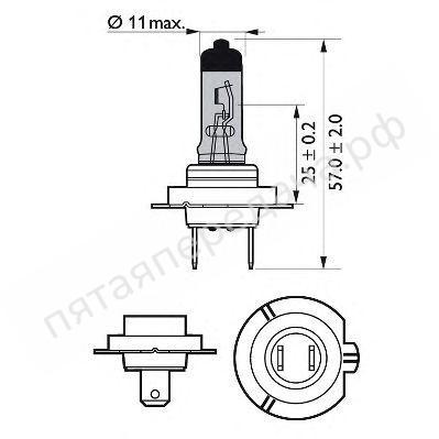 Лампа газоразрядная, H7 12В 55Вт - 12972BVUBW