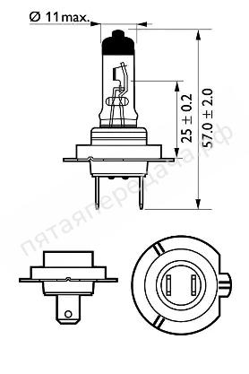 Лампа накаливания, H7 12В 55Вт - 12972LLECOB1
