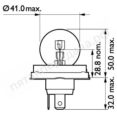 Лампа накаливания, R2 24В 55/50Вт - 13620C1