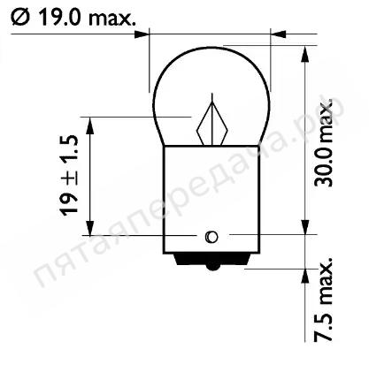Лампа накаливания, R10W 24В 10Вт - 13814MLCP